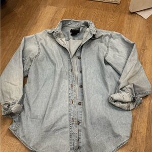 Light Blue Denim Button-Up Shirt
